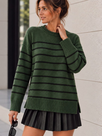 Jersey Oversize Rayas MAREYA Verde Militar HEVE