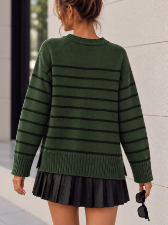 Jersey Oversize Rayas MAREYA Verde Militar HEVE