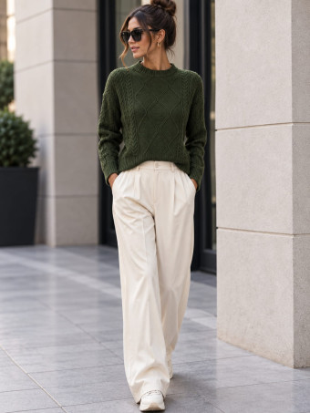 Pantalón Tailoring con Pinzas JAYCE Beige HEVE