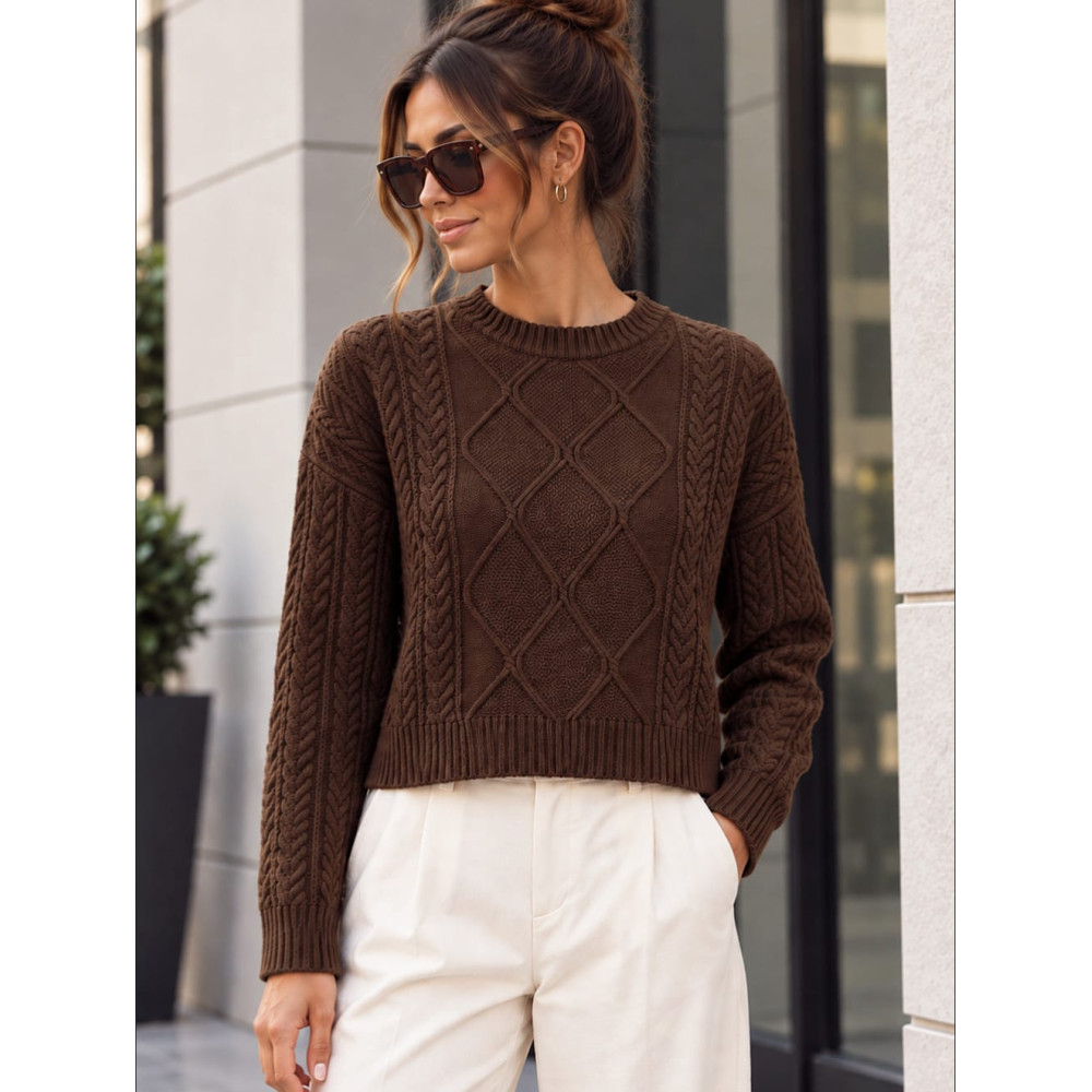 Jersey Cropped Trenzado SELWYN Chocolate HEVE