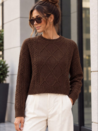 Jersey Cropped Trenzado SELWYN Chocolate HEVE