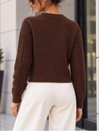 Jersey Cropped Trenzado SELWYN Chocolate HEVE