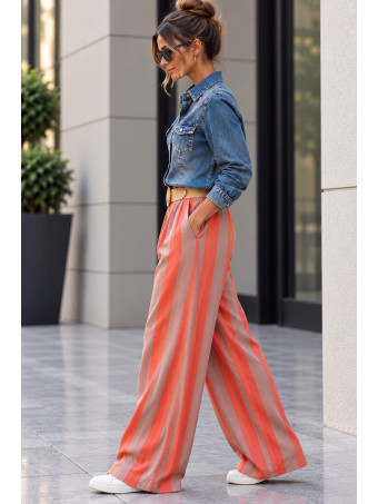 Pantalón Rayas con Cinturón HYALINE Taupe HEVE