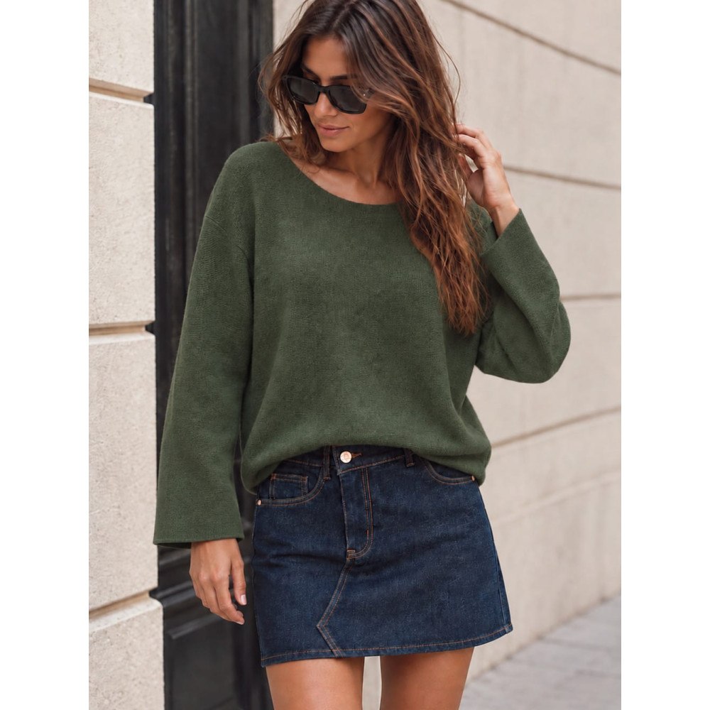 Punto Fino Escote Redondo ADRIEL Verde Militar HEVE
