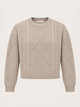 Jersey Cropped Trenzado SELWYN Taupe HEVE