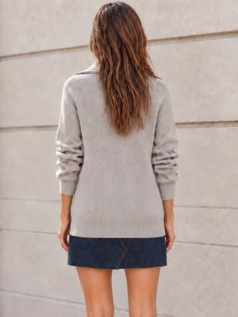 Jersey Cuello Cremallera NALIRA Taupe HEVE