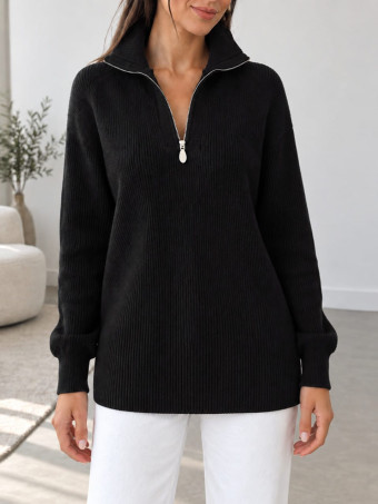 Jersey Cuello Cremallera NALIRA Negro HEVE