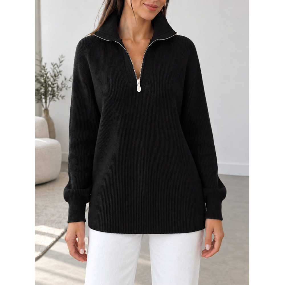 Jersey Cuello Cremallera NALIRA Negro HEVE