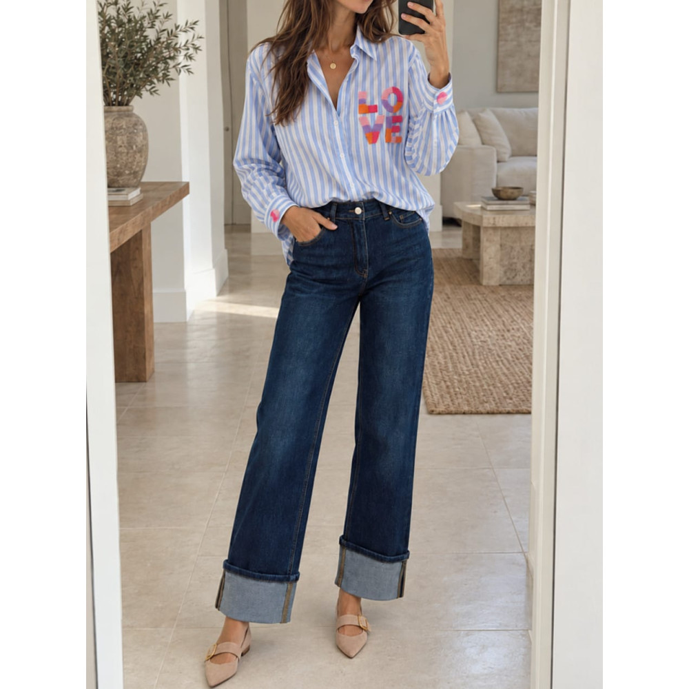 Jeans Straight con Vuelta Maxi DALTON HEVE