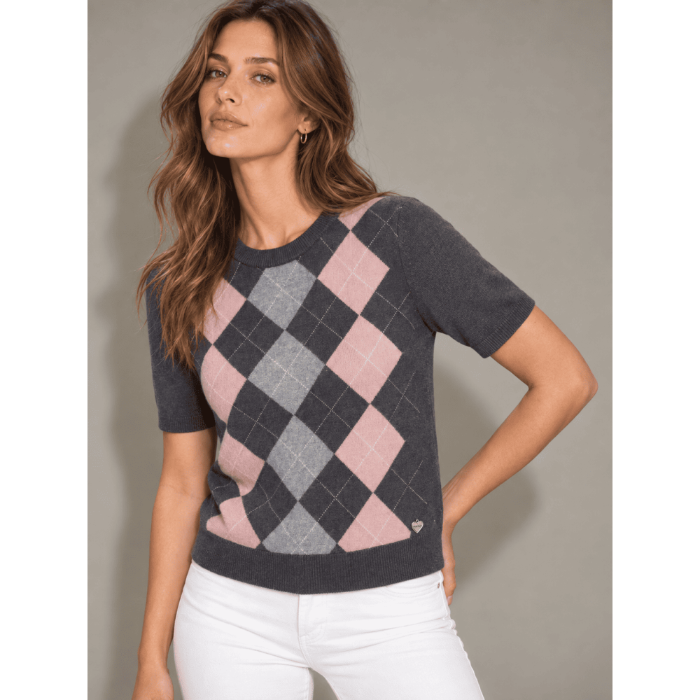 Punto Manga Corta Rombos HOLLIS Gris HEVE