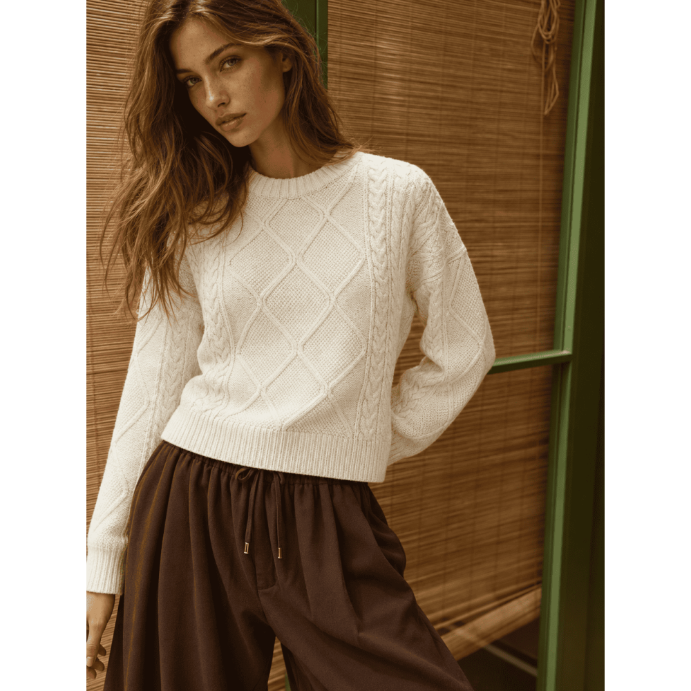 Jersey Cropped Trenzado SELWYN Crudo HEVE