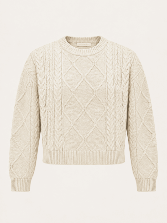 Jersey Cropped Trenzado SELWYN Crudo HEVE