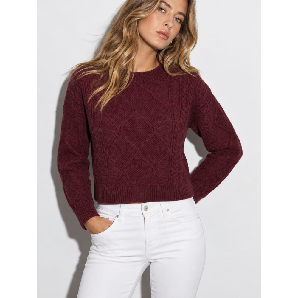 Jersey Cropped Trenzado SELWYN Burdeos HEVE