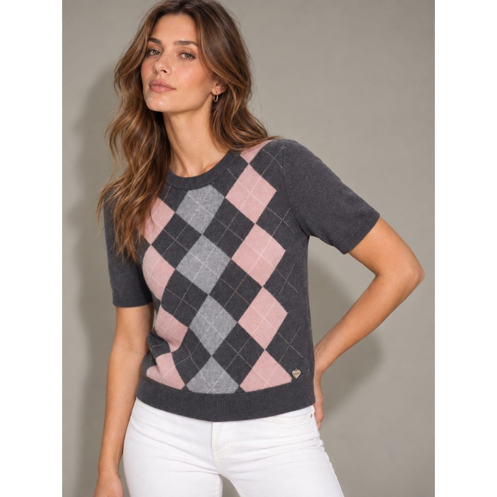 Punto Manga Corta Rombos HOLLIS Gris HEVE