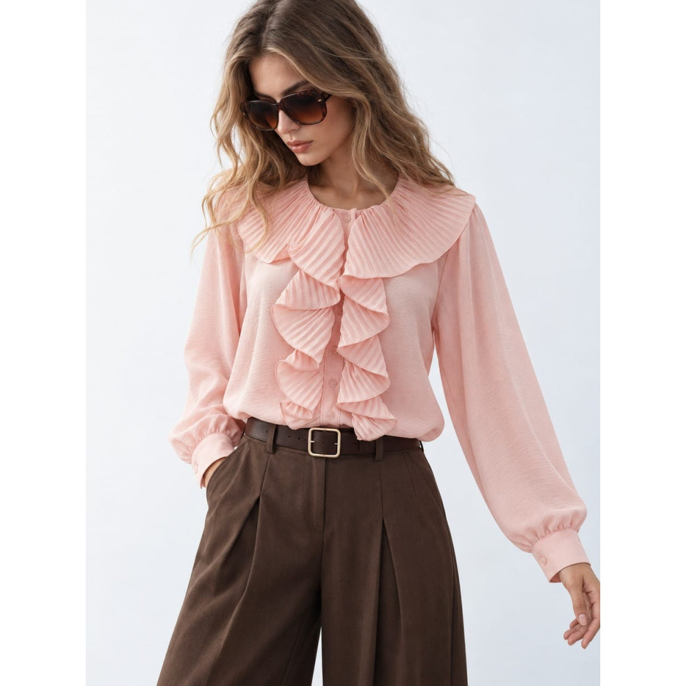 Blusa Fluida Chorreras LULIANNE Rosa HEVE