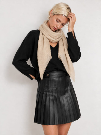 Falda Polipiel Plisada CHENNIER Negro HEVE