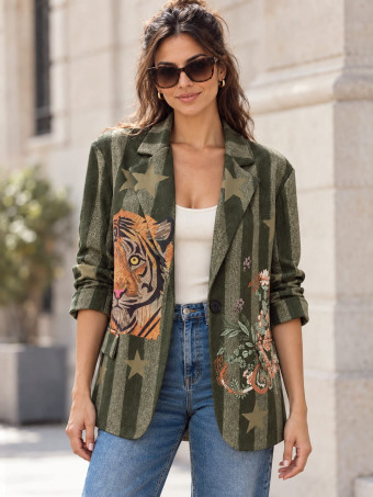 Blazer Rayas Estampado Print AZANIA 05 HEVE