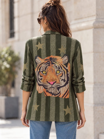 Blazer Rayas Estampado Print AZANIA 05 HEVE
