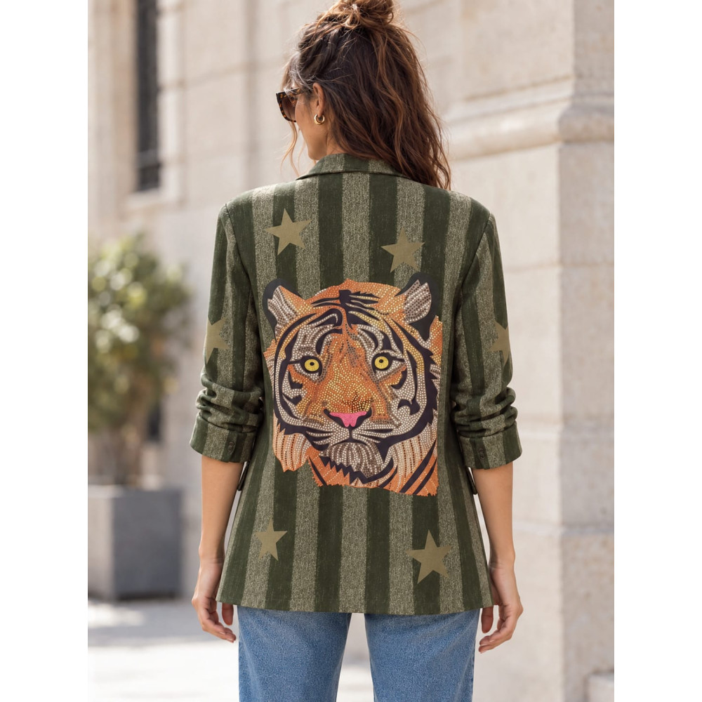 Blazer Rayas Estampado Print AZANIA 05 HEVE