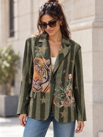 Blazer Rayas Estampado Print AZANIA 05 HEVE
