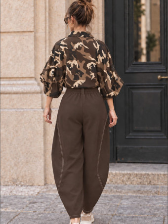 Camisa Cocoon Oversize Camuflaje MERRIT Marrón HEVE