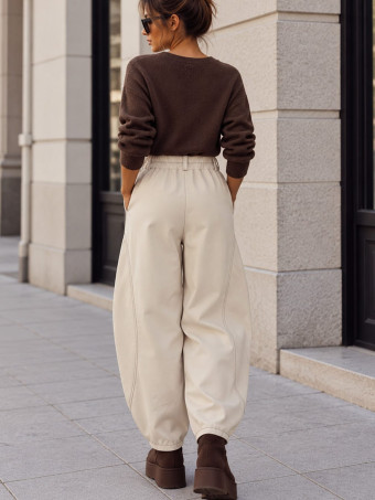 Pantalón Barrell Costuras BOWEN Beige HEVE