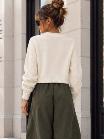 Jersey Cropped Trenzado SELWYN Crudo HEVE