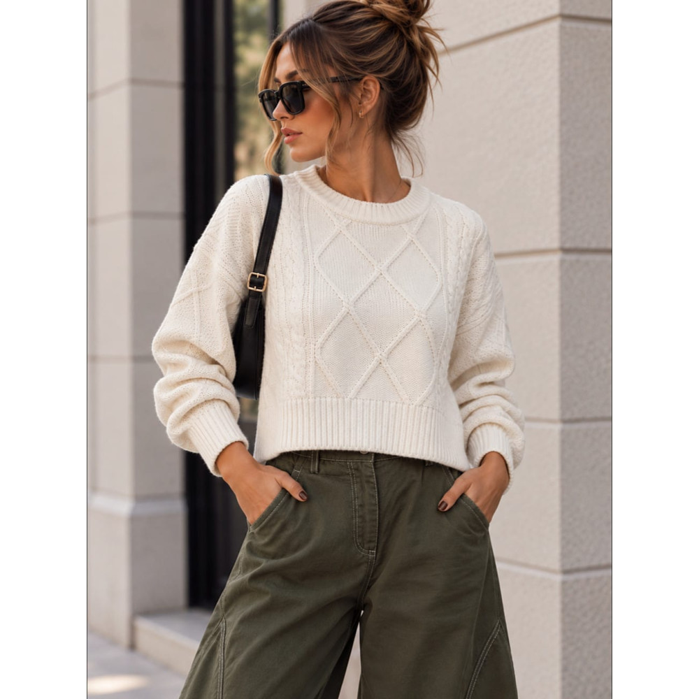 Jersey Cropped Trenzado SELWYN Crudo HEVE