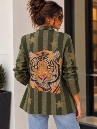 Blazer Rayas Estampado Print AZANIA 05 HEVE