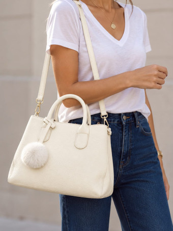 Bolso Abatanado Doble Asa KIMCHI Beige HEVE