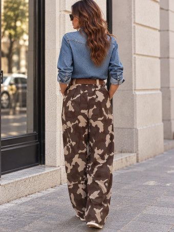 Pantalón Camuflaje con Cinturón FALKER Marrón HEVE