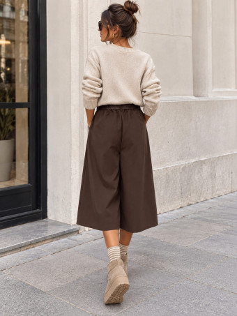Pantalón Culotte con Cinturón CAMDEN Marrón HEVE