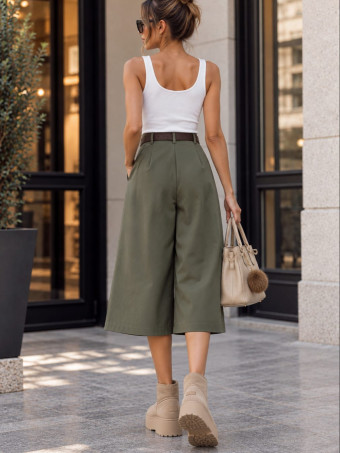 Pantalón Culotte con Cinturón CAMDEN Verde Militar HEVE