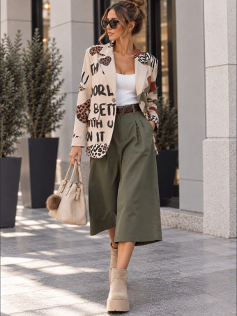 Pantalón Culotte con Cinturón CAMDEN Verde Militar HEVE