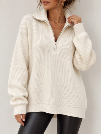 Jersey Cuello Cremallera NALIRA Beige HEVE