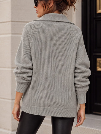 Jersey Cuello Cremallera NALIRA Gris HEVE