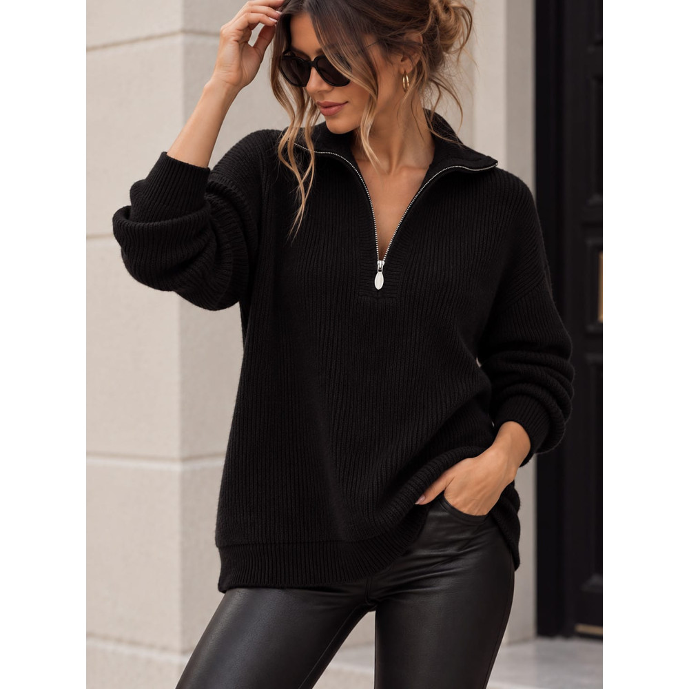Jersey Cuello Cremallera NALIRA Negro HEVE