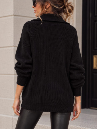 Jersey Cuello Cremallera NALIRA Negro HEVE
