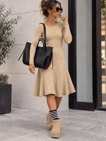 Vestido Punto Skater BAYOU Tostado HEVE