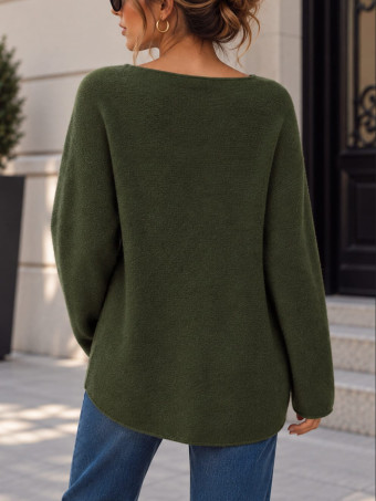 Punto Fino Escote Pico VELARA Verde Militar HEVE
