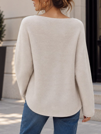 Punto Fino Escote Pico VELARA Beige HEVE