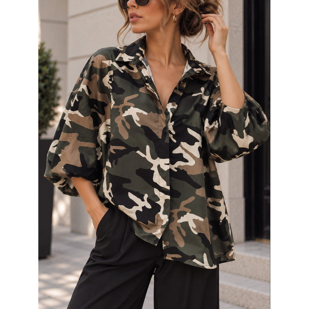 Camisa Cocoon Oversize Camuflaje MERRIT Verde HEVE