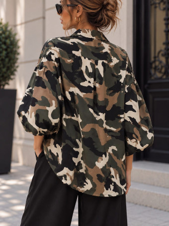 Camisa Cocoon Oversize Camuflaje MERRIT Verde HEVE