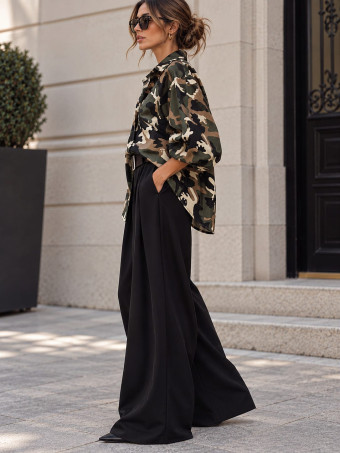 Camisa Cocoon Oversize Camuflaje MERRIT Verde HEVE