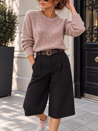 Pantalón Culotte con Cinturón CAMDEN Negro HEVE