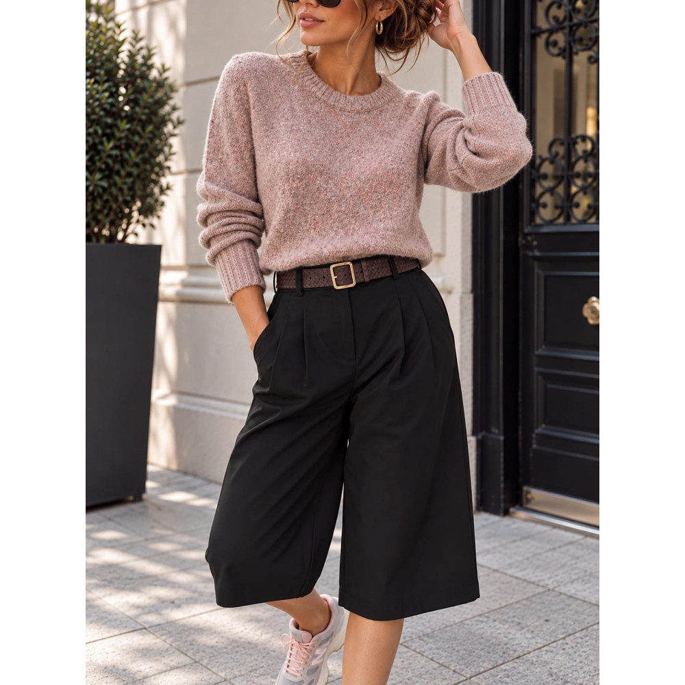 Pantalón Culotte con Cinturón CAMDEN Negro HEVE