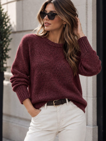 Jersey Jaspeado ELENYA Burdeos HEVE