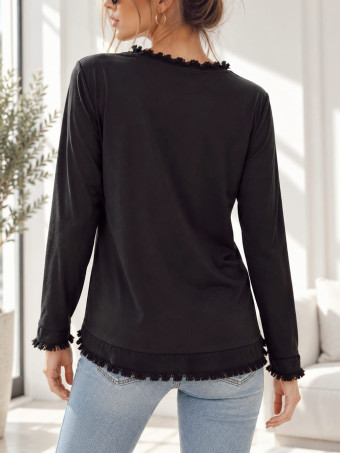 Camiseta Tachas Manga Larga DELORA Negro HEVE