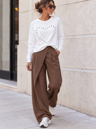 Camiseta Corazón con Tachas ROVELA Blanco HEVE