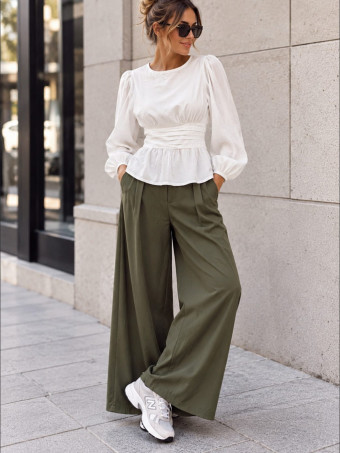 Blusa con Jaretas ROSELL Blanco HEVE